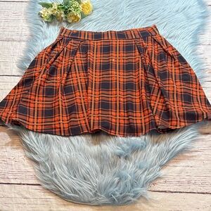 Urban Coco Black Orange Embellished Skater Skirt sz S